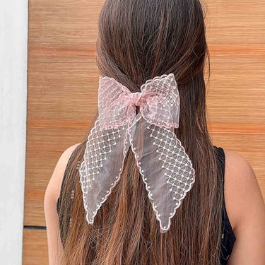 bows nish hair pink