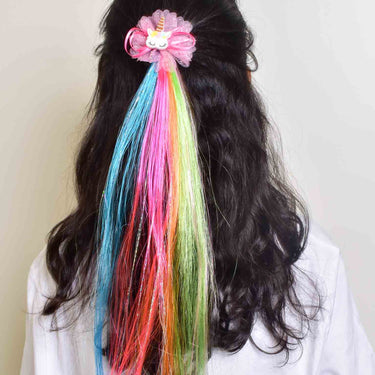Unicorn Clip in coloured hair extensions for kids