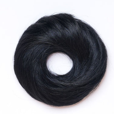 Human Hair Donut Scrunchie Black | Nish Hair