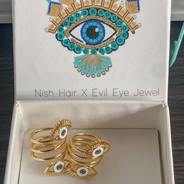 Dual Evil Eye Coiled Ring | Nish Hair X Evil Eye Jewel